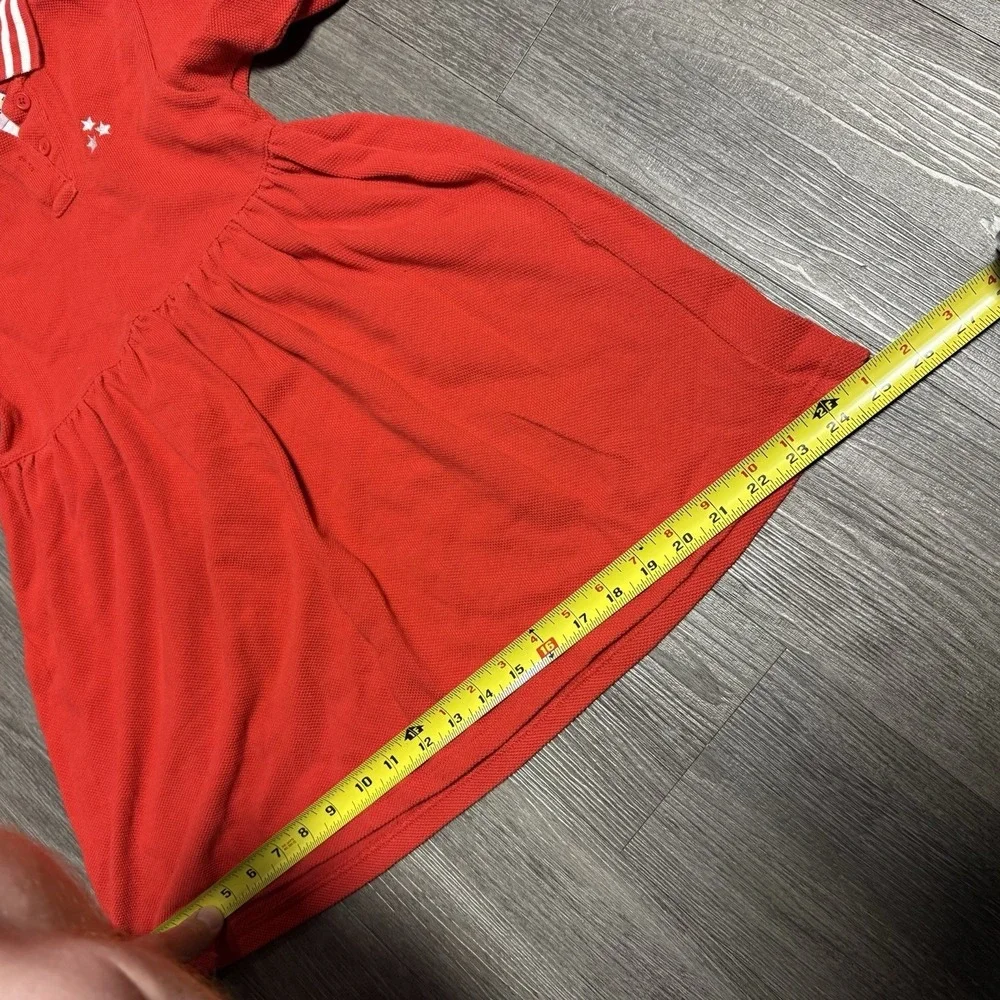 Girls Gymboree Dress Size Small 3 Years Red Flower Embroidered Collar XXL